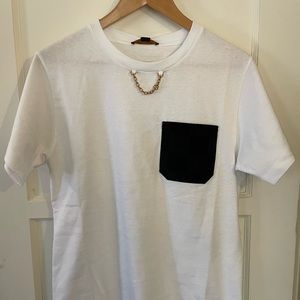 Louis Vuitton T-shirt with chain detail and monogram pocket. New with tags.